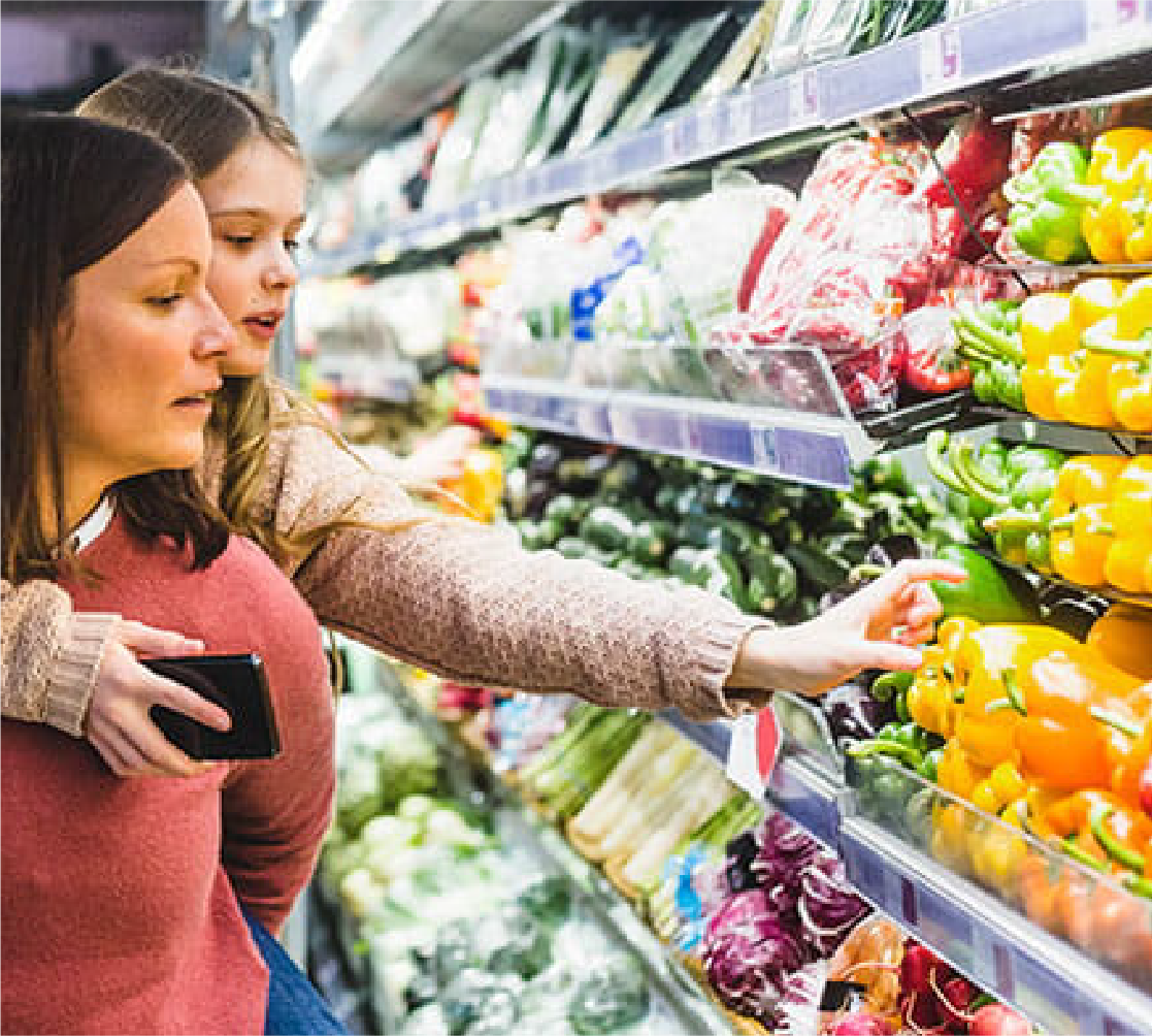 Woman selecting fresh fruits